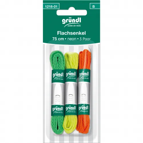 Flachsenkel 75cm neon 3 Paar