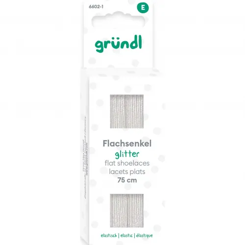 Flachsenkel Glitter Silber 75cm