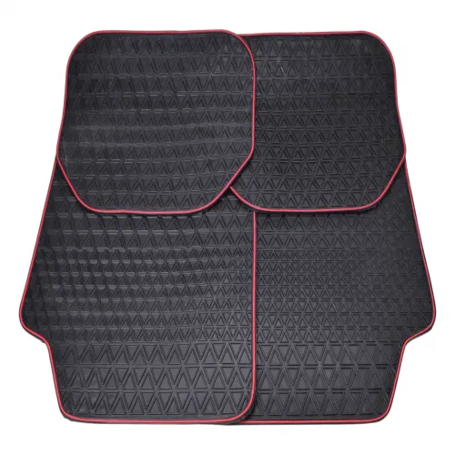 Fussmatten-Set Gummi 4tlg. rot