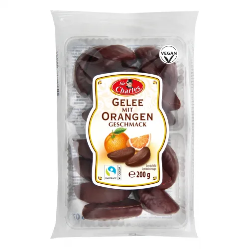 Gelee schokoliert mit Orangengeschmack 200g