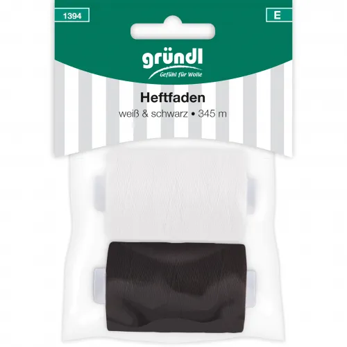 Heftfaden 2St weiß+schwarz