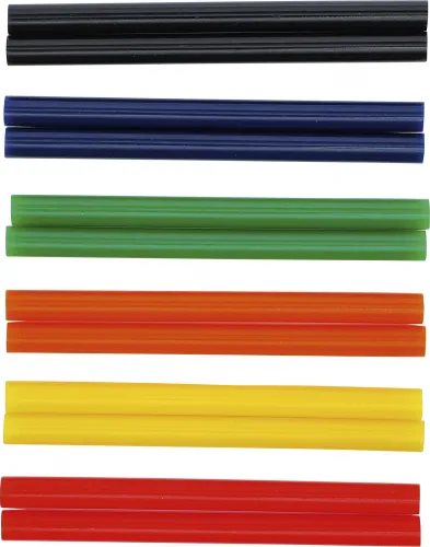 Heissklebe-Patronen bunt, 11 mm, 12-tlg.