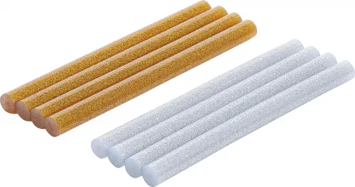 Heissklebe-Patronen Metallic gold/silber 11 mm, 8-tlg.