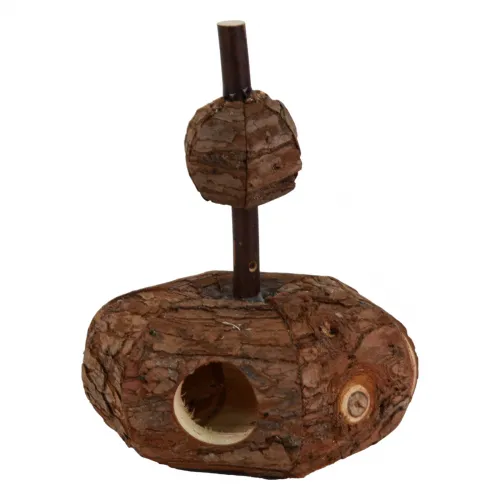 Holzhöhle rund mit Stab 12cm breit