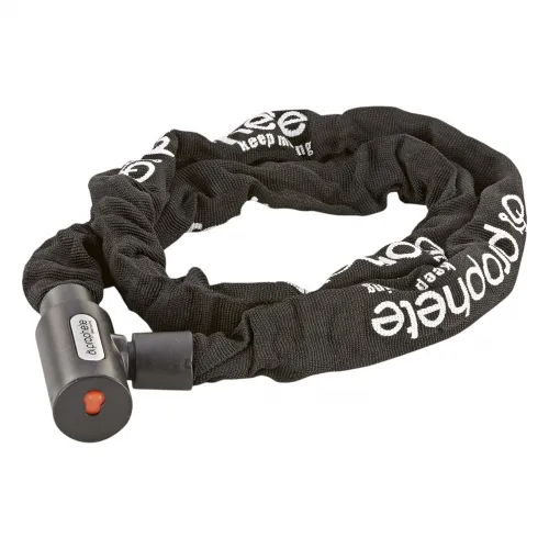 Kettenschloss inkl. 2 Laser-Cut Schlüssel (1x mit LED) Schließautomatik Schlüsselwegfallsperren Staubschutzkappe L: 120 cm