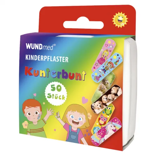 Kinderpflaster-Box Kunterbunt, 50-teilig