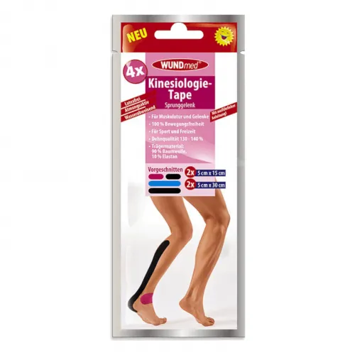 Kinesiologie Tape, Streifen Sprunggelenk vorgeschnitten 4 Stück