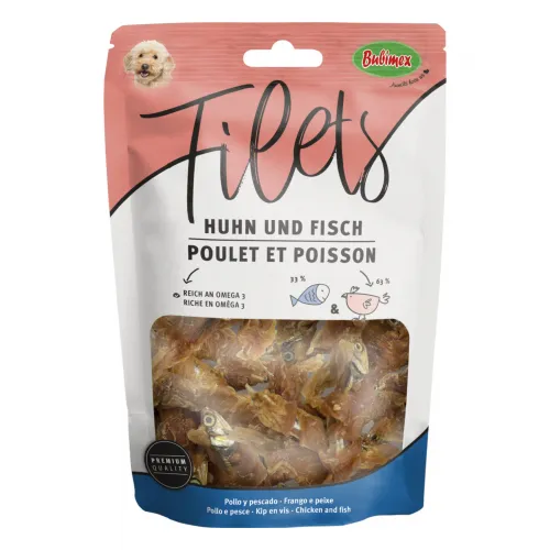 Kleine Fische umwickelt von Hähnchenbrustfilets 70g