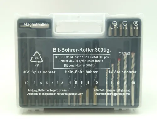 Kombi-Bohrer-Dübel-Koffer, 300-tlg.