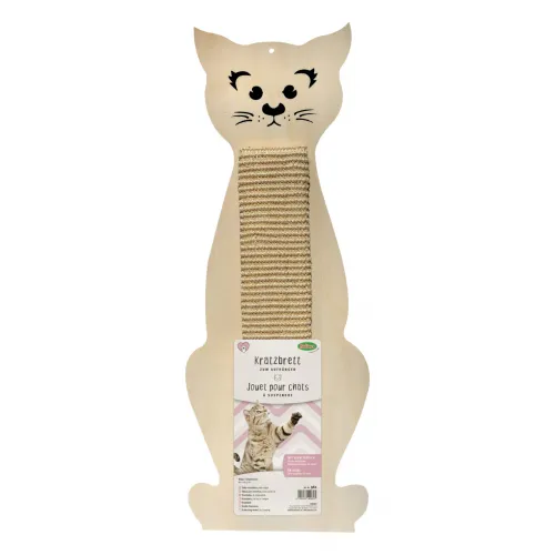 Kratzbrett in Katzenform mit Sisalteppich 60x20cm