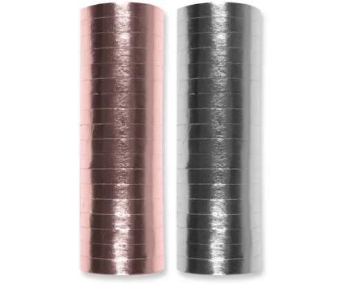 Luftschlangen 18er Röllchen roségold und silber
