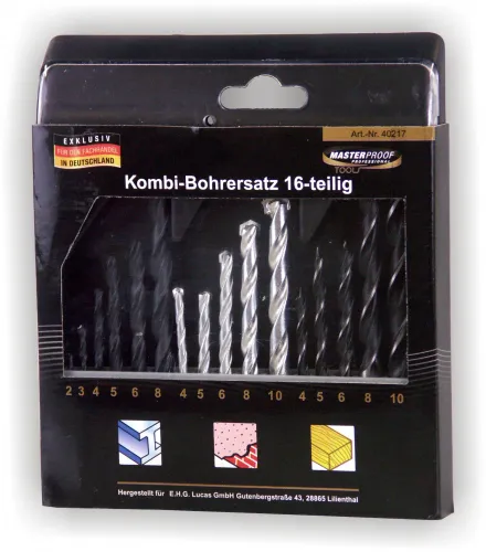 Masterproof Kombi-Bohrersatz 16-tlg.