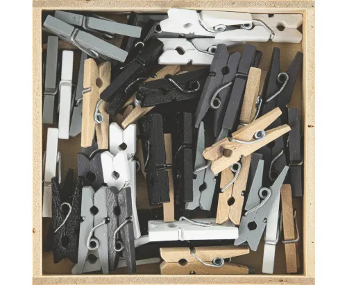 Mini-Wäscheklammern Holz 50er Box