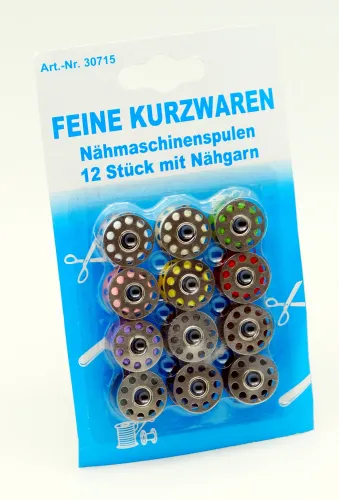 Nähmaschinenspulen 12 Stück Metall