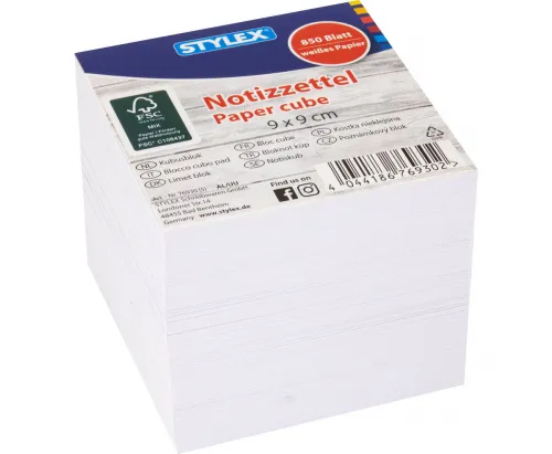 Notizzettel für Zettelbox lose weiß 850 Blatt 9 x 9 cm FSC *NEU*