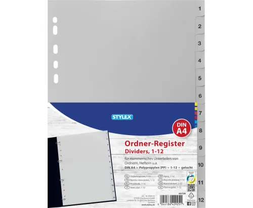 Ordner-Register 1-12 A4