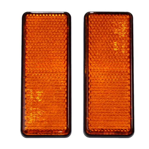Reflektor eckig orange 2er-Set zum Ankleben