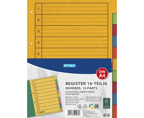 Register 10tlg farbig