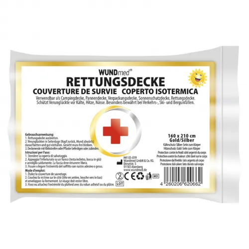 Rettungsdecke 160x210 cm, gold-silber