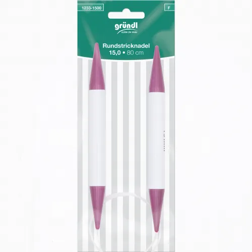Rundstricknadeln, 15,00 mm, 80 cm weiß-lila