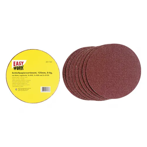 Schleifpapiersortiment 8tlg 125mm