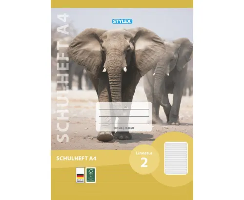 Schulheft Lineatur 2 DIN A4 16 Blatt