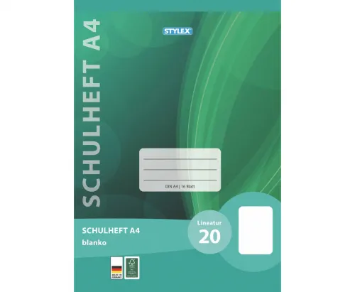 Schulheft Lineatur 20 DIN A4 16 Blatt