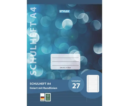 Schulheft Lineatur 27 DIN A4 16 Blatt