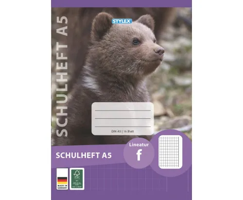 Schulheft Lineatur F DIN A5 16 Blatt