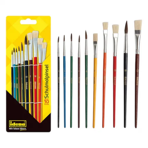 Schulmalpinsel 10 teilig Îdena