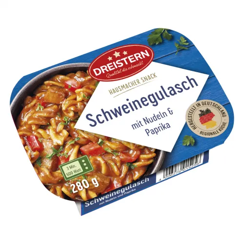 Schweinegulasch m. Nudeln 280g Schale