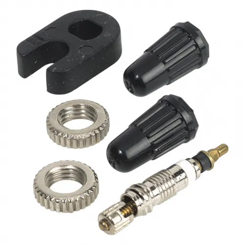 Sclaverand Ventileinsätze 2 Stück mit Ventilkappen Felgenmuttern und Schraubwerkzeug