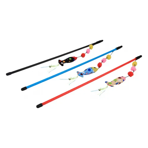 Spielangel mit Fisch aus Cord, 7 cm