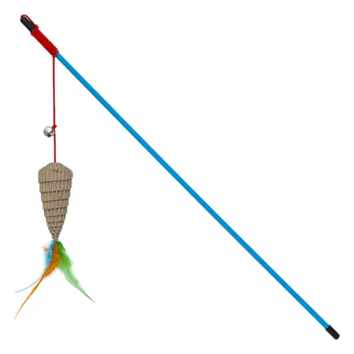 Spielangel mit Wellpappe und Federn 46cm