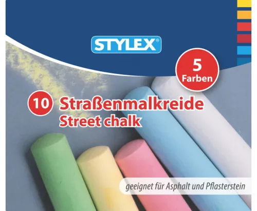 Straßenkreide 10 Stangen farbig