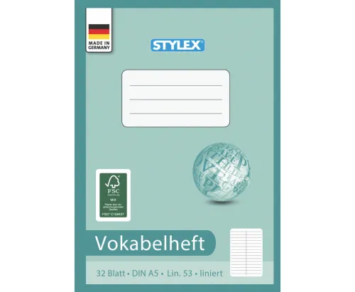 Vokabelheft Lineatur 53 DIN A5 32 Blatt FSC