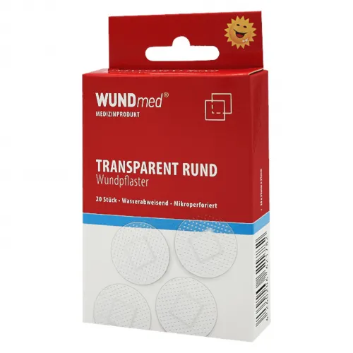 Wundpflaster runde Form, Ø 2,5 cm transparent, 20er