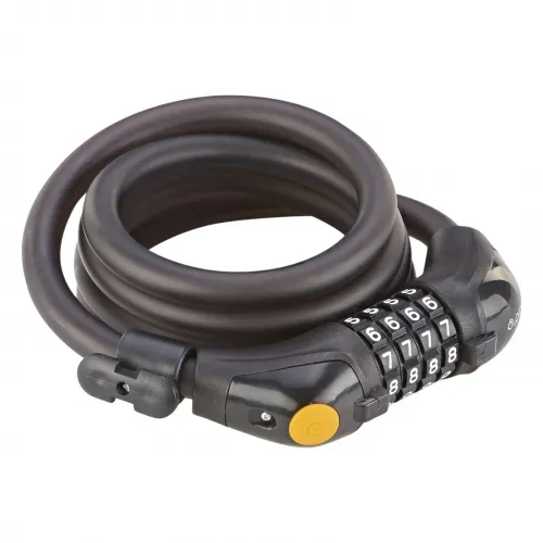 Zahlen-Spiralkabelschloss 4-Zahlen-Kombination m.Rahmenhalterung L: 150 cm