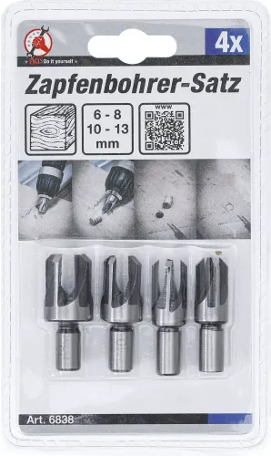 Zapfenbohrer-Satz 4-tlg