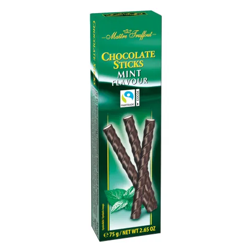 Zartbitterschokoladesticks Minze 75g